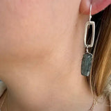 Sterling Rectangle Earrings with Blue Kyanite from Philippa Roberts at Pinch in Northampton, MA