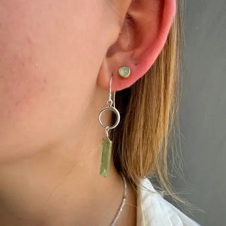 Chalcedony Post Earrings in Sterling Silver from Philippa Roberts at Pinch in Northampton, MA