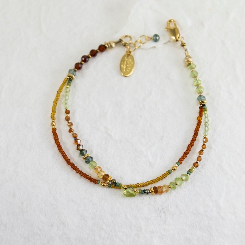 Gold Fill, 18K Vermeil, Madeira Topaz, Peridot, Citrine, Swarovski Crystal Bracelet