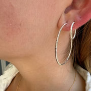 Textured Large Hoops in Sterling Silver from Philippa Roberts at Pinch in Northampton, MA