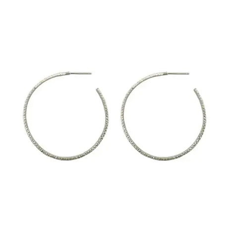 Textured Large Hoops in Sterling Silver from Philippa Roberts at Pinch in Northampton, MA