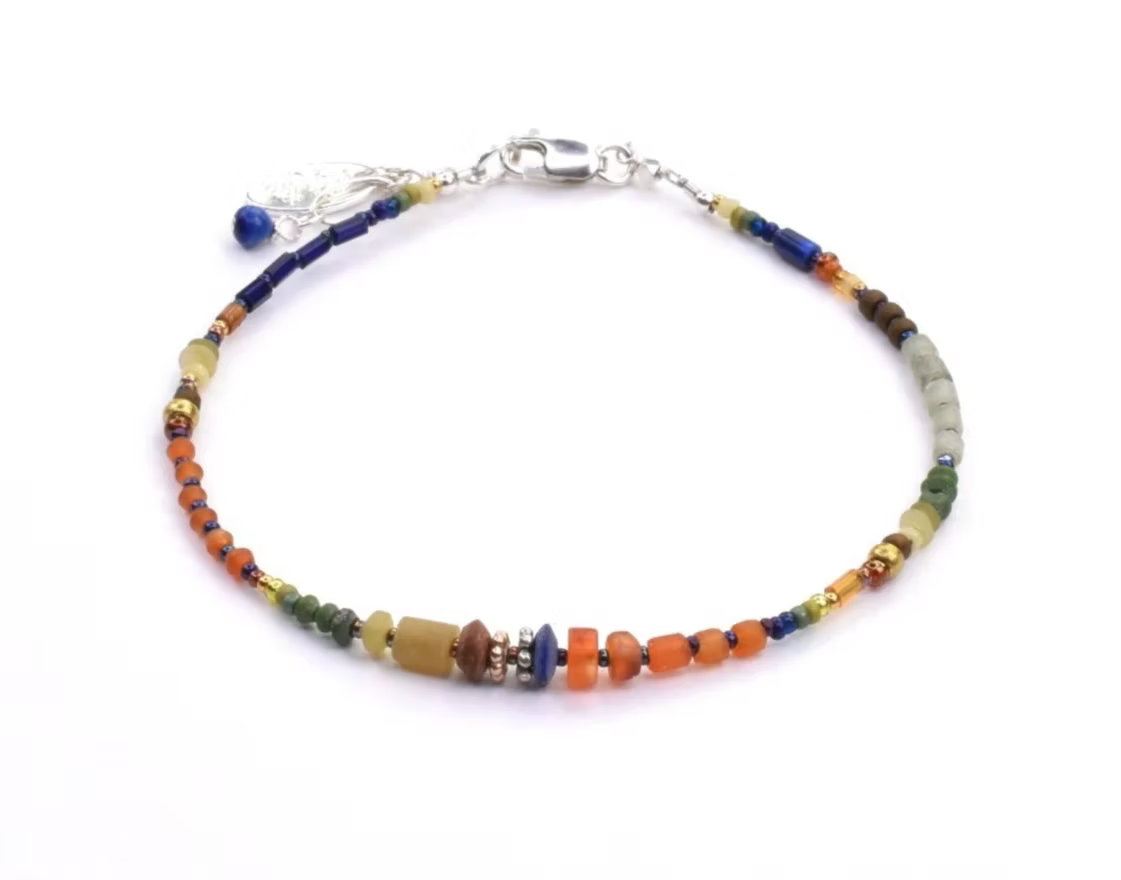 Lapis, Carnelian, Jade, Serpentine Bracelet at PINCH