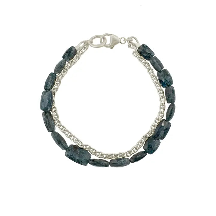 Blue Kyanite Sterling Silver Bracelet
