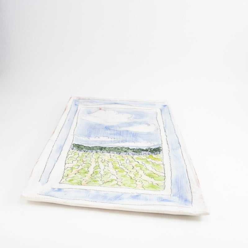 "Square" Platter with a Landscape