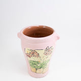 Medium Pink Vase with Flowers in a Pot