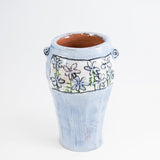 Medium Blue Vase with Eight Flowers