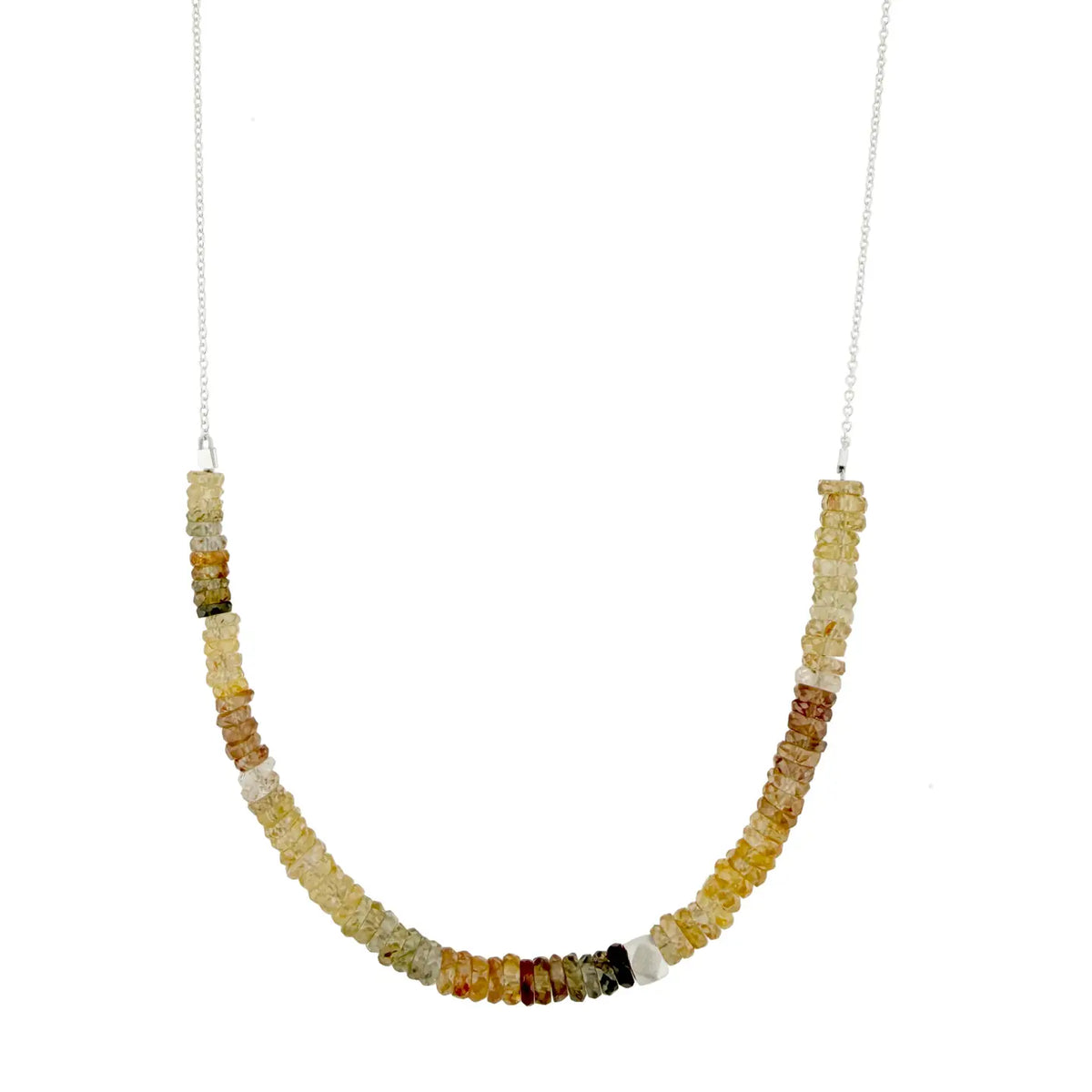 Zircon Barrels Necklace in Sterling Silver