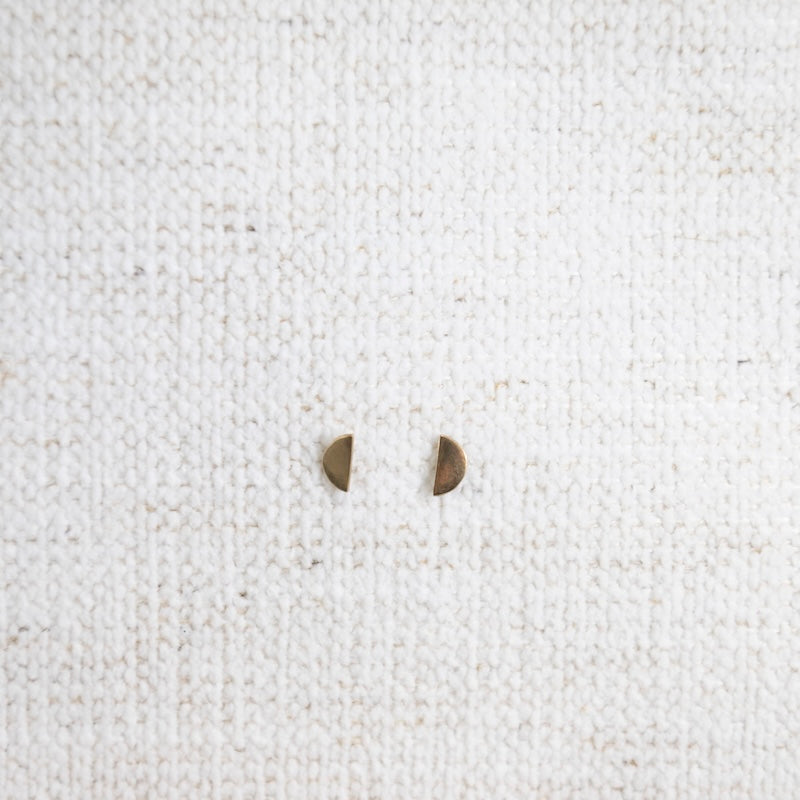 One of a Kind Half Circle Earrings in 14K