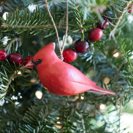 Hanging Cardinal in Wood from Aviologie at Pinch in Northampton, MA