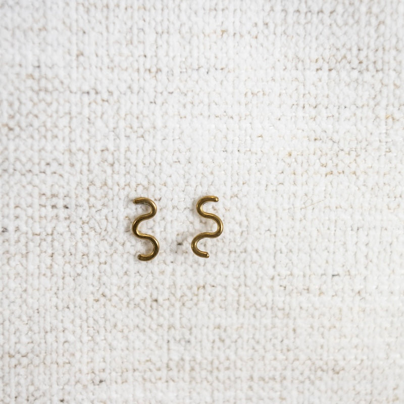 Earrings Squiggle Studs