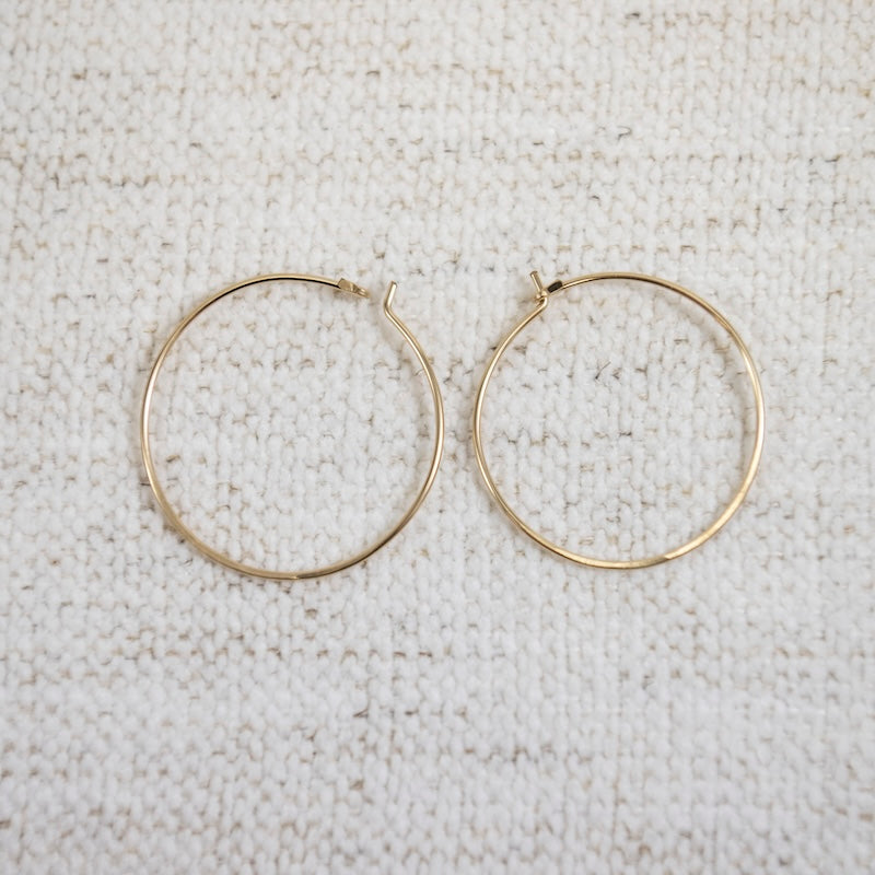 14K Gold Fill Plain Hoops