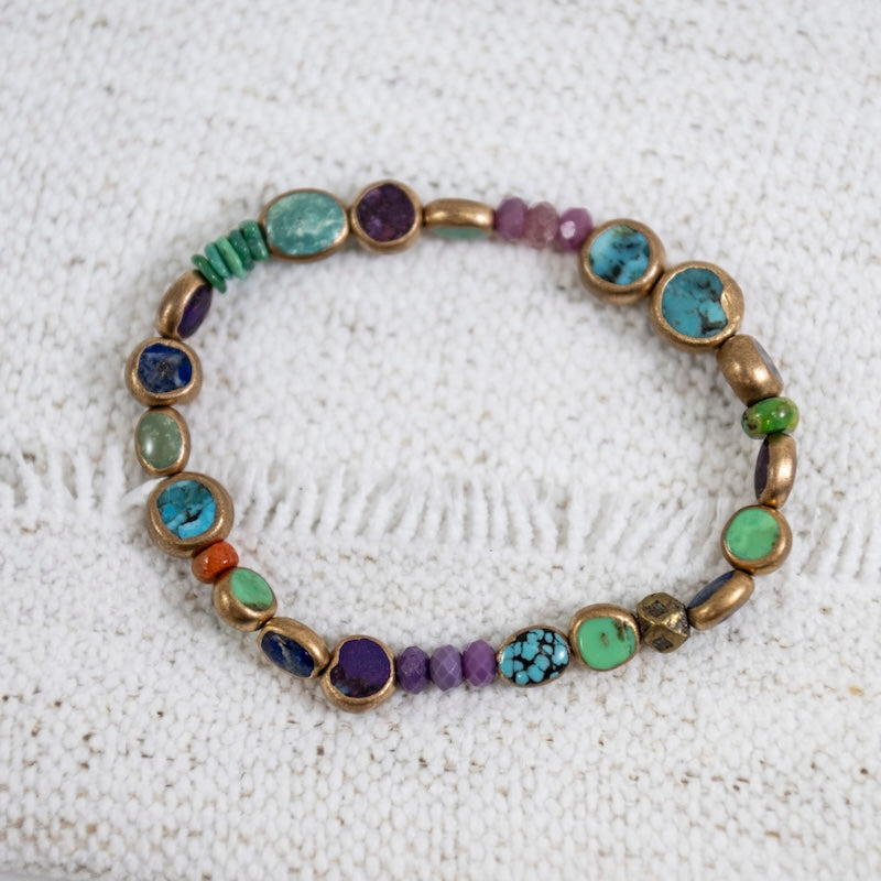 Candyland Bracelet with Turquoise and Lapis