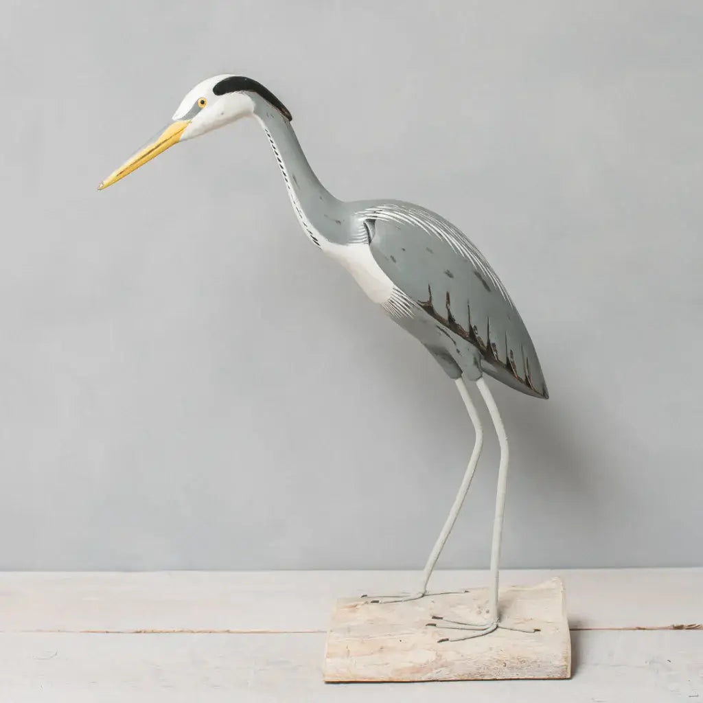 Wooden Great Blue Heron - 28" Tall at PINCH