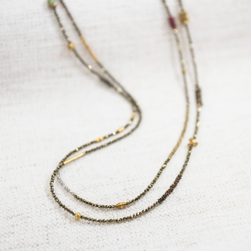 Industrial Gold Pyrite Uber Necklace