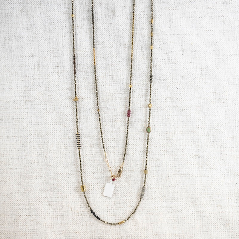 Industrial Gold Pyrite Uber Necklace