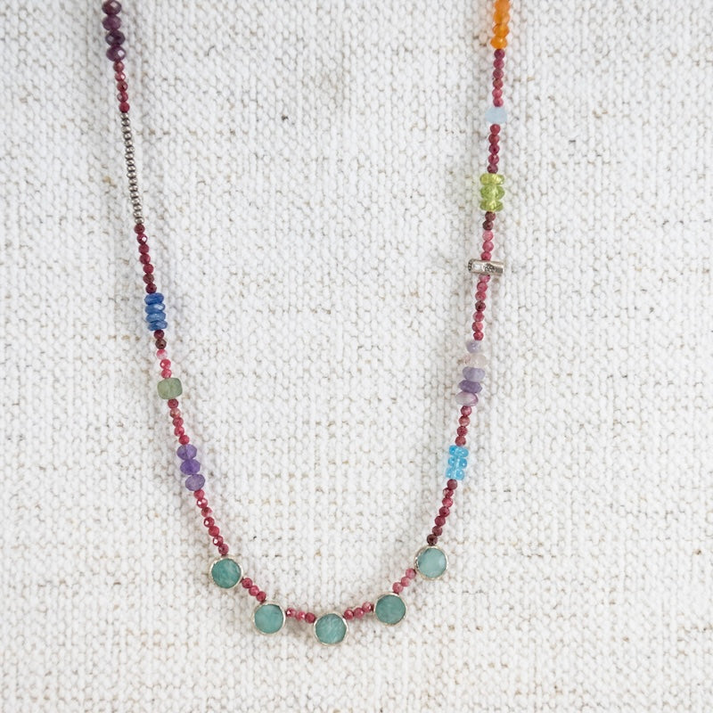 Five Porthole Thulite Necklace