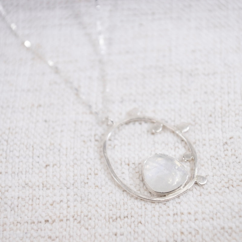 Audubon Necklace with Rainbow Moonstone
