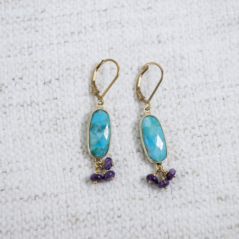 Oval Turquoise Dangle Earrings