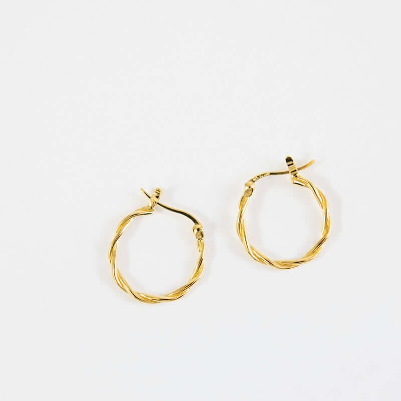 Twisted 14K Gold Vermeil Hoops at PINCH