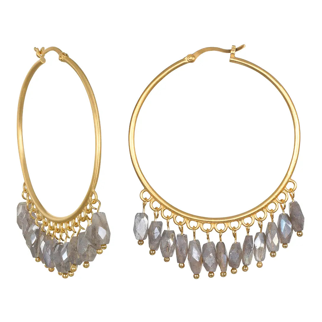 Labradorite Hoop Earrings