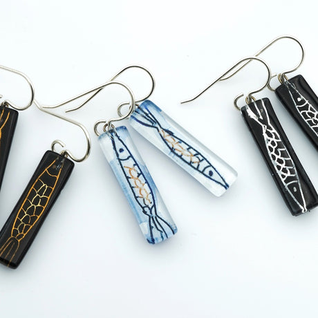 Medium Pisces Bars in Black and Gold from Momo Glassworks at Pinch in Northampton, MA