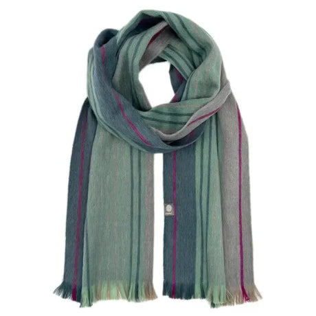 Alpaca Plaid Scarf in Wild Wasabi from Shupaca at Pinch in Northampton, MA