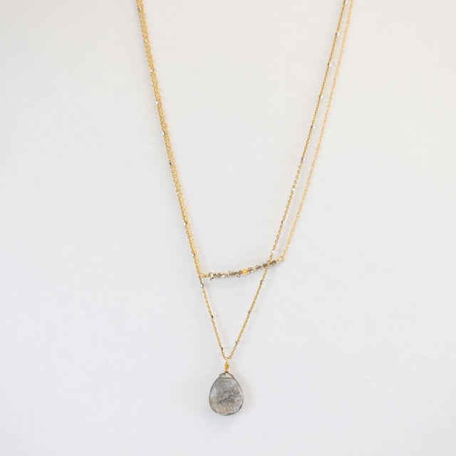 Moss Aquamarine and Herkimer Diamond Necklace from Hallie's Comet at Pinch in Northampton, MA