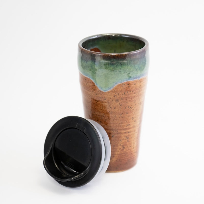 Emerald Travel Mug from Twice Baked Pottery at Pinch in Northampton, MA