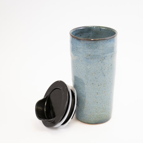 Blue Travel Mug from Twice Baked Pottery at Pinch in Northampton, MA
