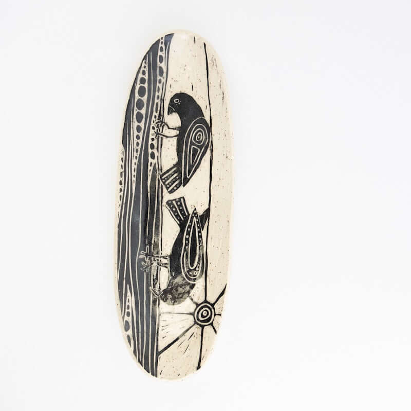 Birds and Sun Platter from Hillary Wilbur Ferro at Pinch in Northampton, MA