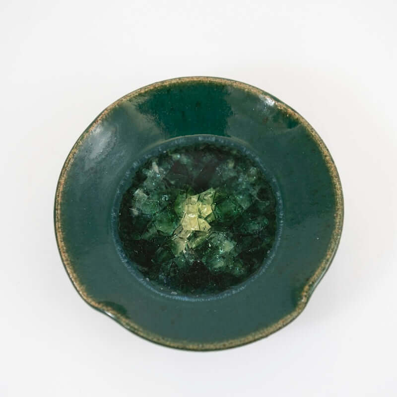 Ripple Dish in Blue Green Glaze from Dock 6 Pottery at Pinch in Northampton, MA