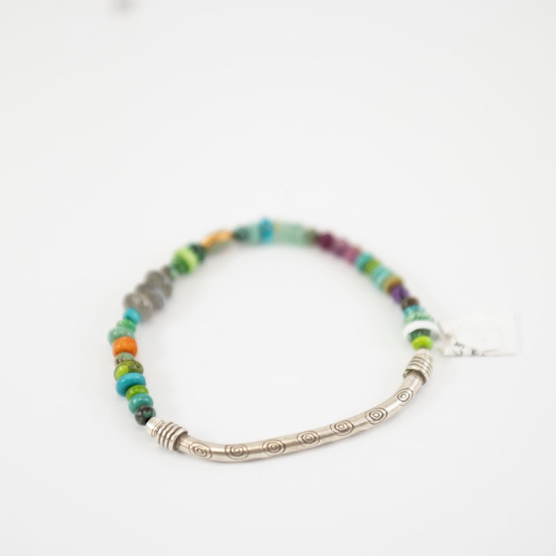 Small Clean Up the Desk Silver Stretch Bracelet from Riverstone Jewelry at Pinch in Northampton, MA