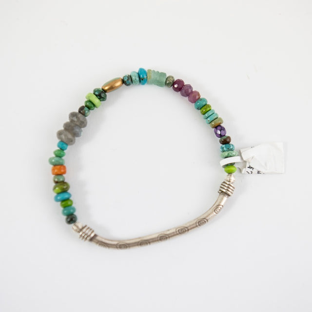 Small Clean Up the Desk Silver Stretch Bracelet from Riverstone Jewelry at Pinch in Northampton, MA