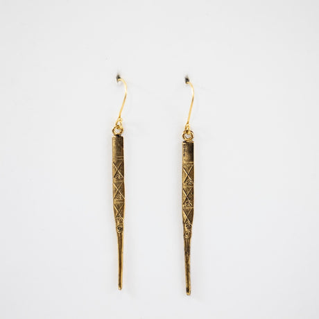 Antique Gold Mien Dagger Earrings from Riverstone Jewelry at Pinch in Northampton, MA