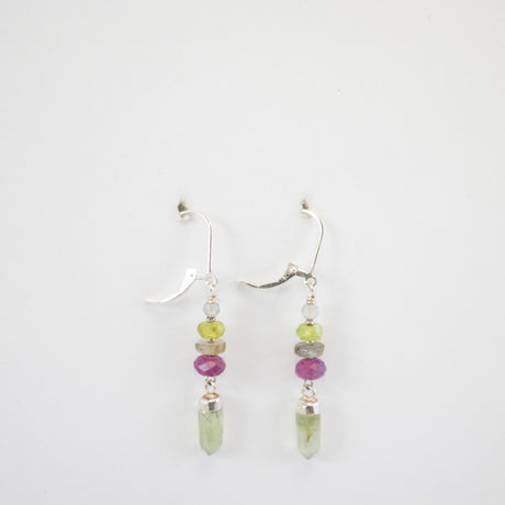 Silver Prehnite Point Earrings from Riverstone Jewelry at Pinch in Northampton, MA
