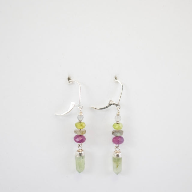 Silver Prehnite Point Earrings from Riverstone Jewelry at Pinch in Northampton, MA