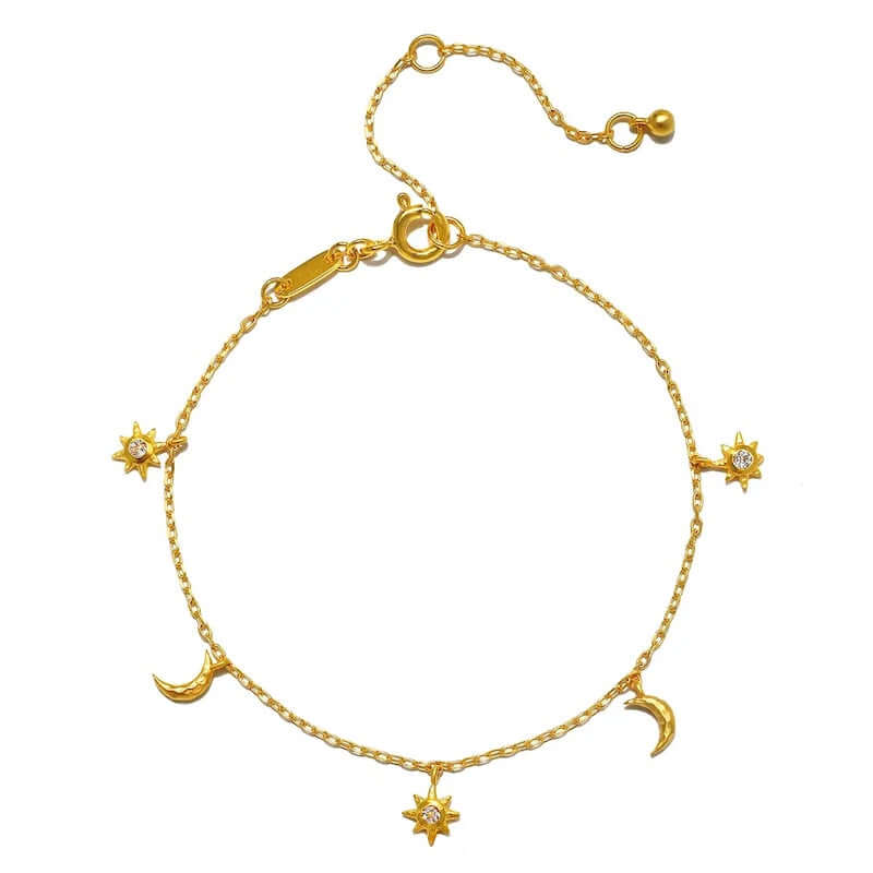 Star & Moon Charm Bracelet at PINCH