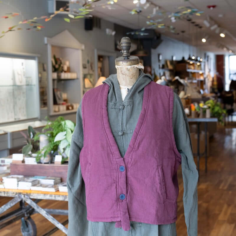 Hanten Padded Vest in Red at PINCH