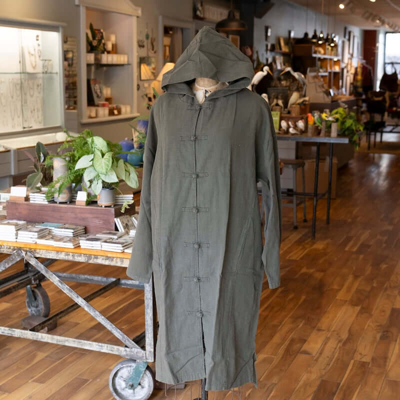 Fall Hoodie Coat in Olive Green from Bellewaera at Pinch in Northampton, MA