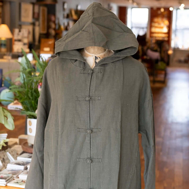 Fall Hoodie Coat in Olive Green from Bellewaera at Pinch in Northampton, MA
