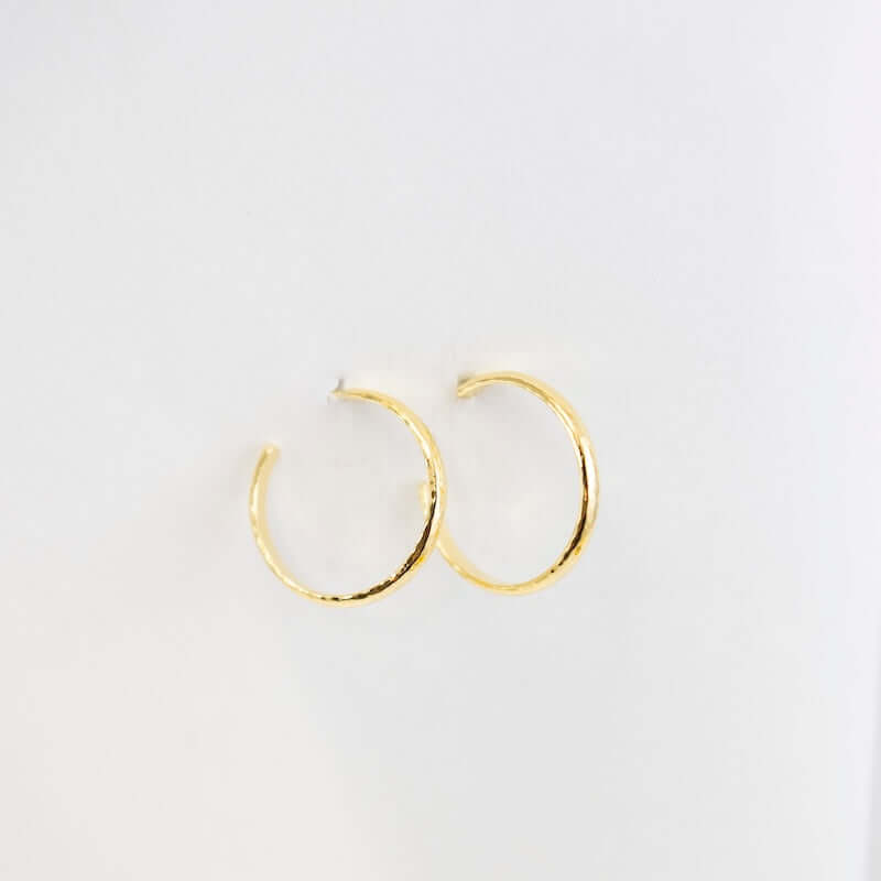 Finely Hammered Hoops in 14K Gold Vermeil at PINCH