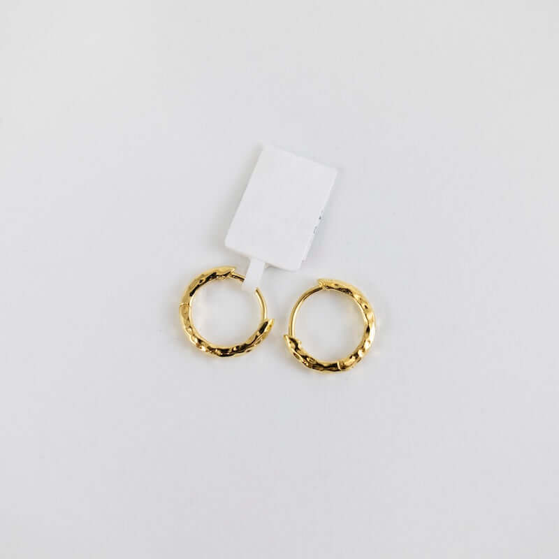 Hammered Click Huggie Hoops in 14k Gold Vermeil from Tashi at Pinch in Northampton, MA