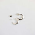 Small Puffed Solid Hoops in Sterling Silver at PINCH