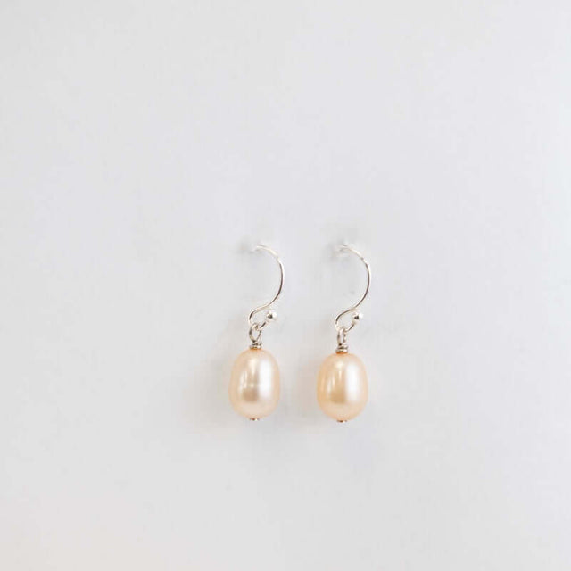 Dainty Champagne Pearl Drop Earrings from A.V. Max at Pinch in Northampton, MA