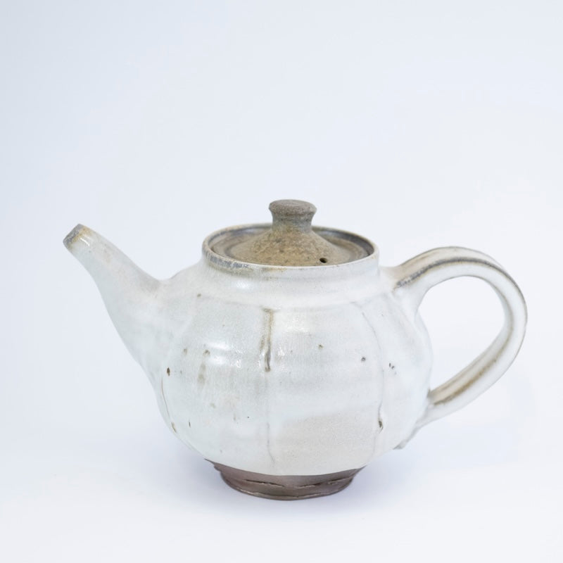 White Teapot with Brown Lid