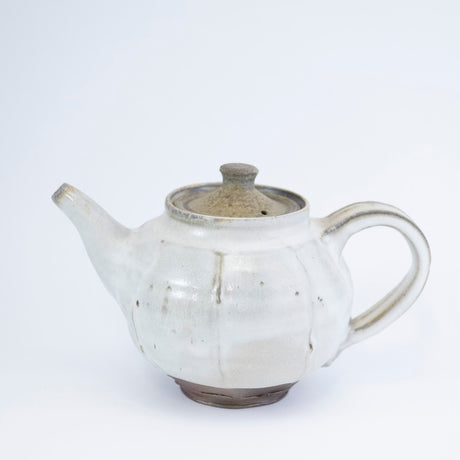White Teapot with Brown Lid