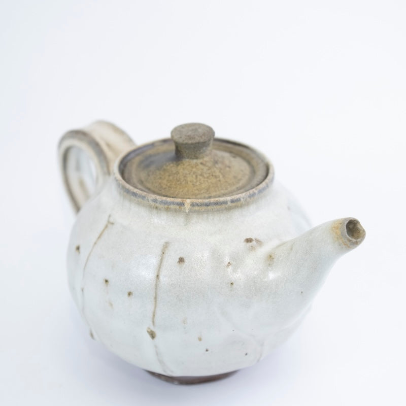 White Teapot with Brown Lid