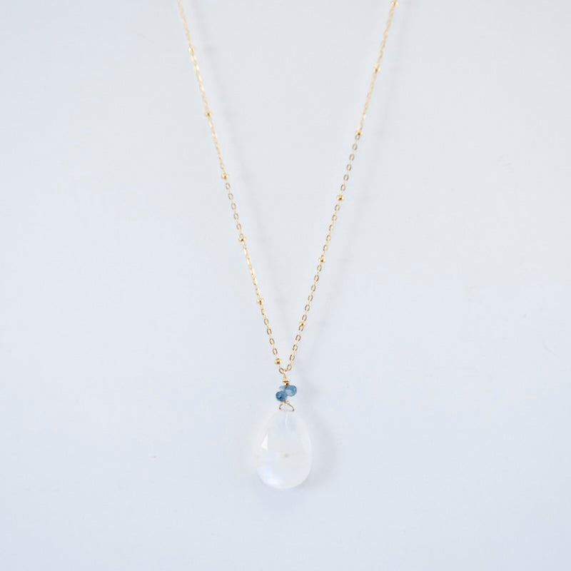 Gold Fill Moonstone & London Topaz Necklace