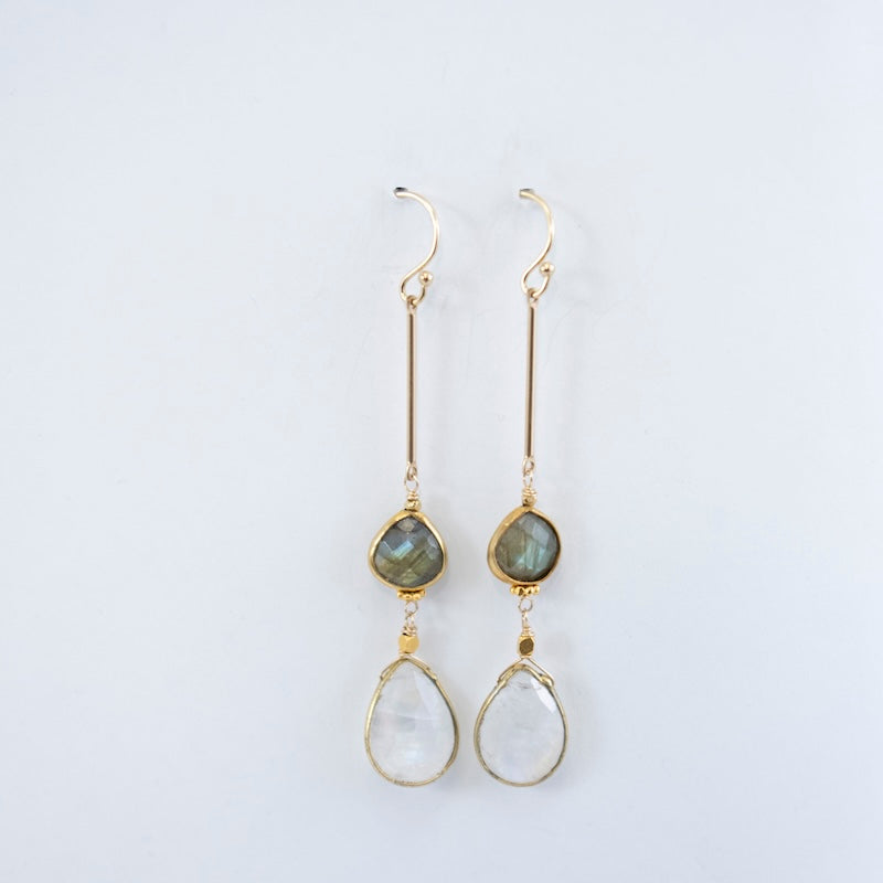 Moonstone & Labradorite Earrings
