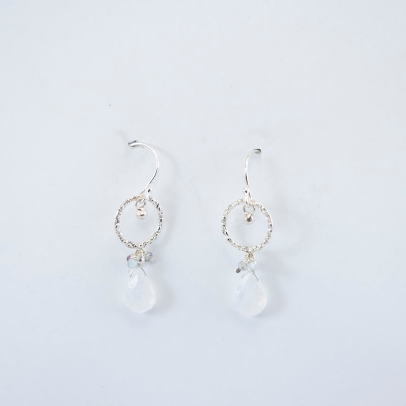 Sterling Silver Moonstone Ring Earrings